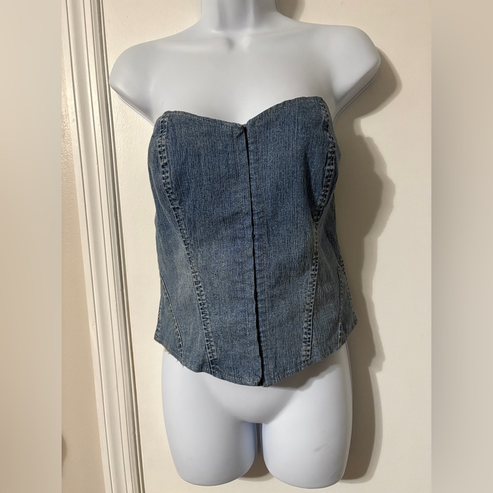 Blue Pointe Jeans Denim Corset size medium Y2K
